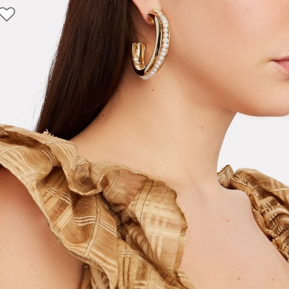 CULT GAIA LUMI PEARL HOOP EARRINGS - Picture 3 of 7